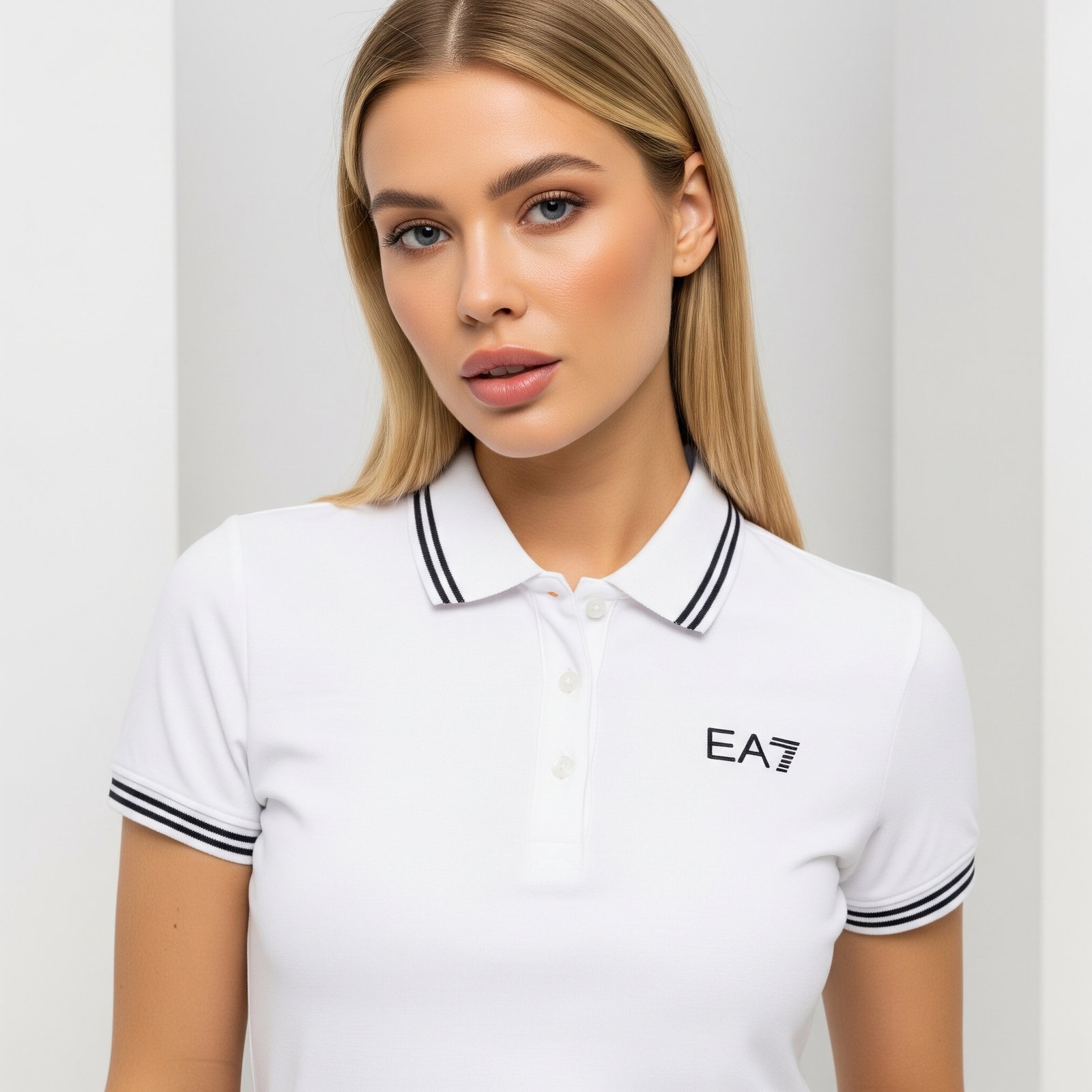 Beyaz Polo Yaka T-shitt - Görsel 2