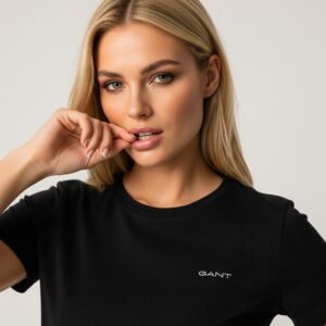 Siyah Bisiklet Yaka T-Shirt