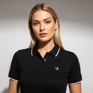 Siyah Polo Yaka CK T-Shirt
